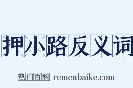 押小路反义词是什么意思的图片